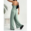 image:imageFloerns Womens Summer Jumpsuit Romper Spaghetti Strap Wide Leg Baggy PantsGreen