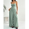 image:imageFloerns Womens Summer Jumpsuit Romper Spaghetti Strap Wide Leg Baggy PantsGreen