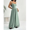 image:imageFloerns Womens Summer Jumpsuit Romper Spaghetti Strap Wide Leg Baggy PantsGreen