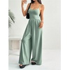 image:imageFloerns Womens Summer Jumpsuit Romper Spaghetti Strap Wide Leg Baggy PantsGreen
