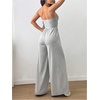 image:imageFloerns Womens Summer Jumpsuit Romper Spaghetti Strap Wide Leg Baggy PantsLight Grey
