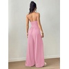 image:imageFloerns Womens Summer Jumpsuit Romper Spaghetti Strap Wide Leg Baggy PantsLight Pink