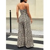 image:imageFloerns Womens Summer Jumpsuit Romper Spaghetti Strap Wide Leg Baggy PantsMulticolor