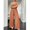 image:imageFloerns Womens Summer Jumpsuit Romper Spaghetti Strap Wide Leg Baggy PantsOrange