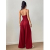 image:imageFloerns Womens Summer Jumpsuit Romper Spaghetti Strap Wide Leg Baggy PantsRed