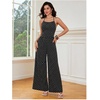 image:imageFloerns Womens Summer Jumpsuit Romper Spaghetti Strap Wide Leg Baggy PantsWhite Multi