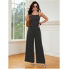 image:imageFloerns Womens Summer Jumpsuit Romper Spaghetti Strap Wide Leg Baggy PantsWhite Multi
