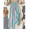image:imageFloerns Womens Summer Striped Pants Bow High Waist Straight Leg TrousersMulticolor