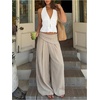 image:imageFloerns Womens Summer Wide Leg Palazzo PantsBeige