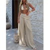 image:imageFloerns Womens Summer Wide Leg Palazzo PantsBeige