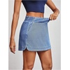 image:imageFloerns Womens Tennis Skirt Elastic Waist Stretch Golf Athletic Mini Denim SkirtBlue
