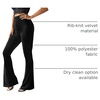 image:imageFloerns Womens Velvet Elastic Waist Flare Leg Palazzo Long Pants TrousersBlack