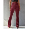 image:imageFloerns Womens Velvet Elastic Waist Flare Leg Palazzo Long Pants TrousersBurgundy