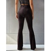 image:imageFloerns Womens Velvet Elastic Waist Flare Leg Palazzo Long Pants TrousersChocolate Brown
