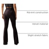 image:imageFloerns Womens Velvet Elastic Waist Flare Leg Palazzo Long Pants TrousersChocolate Brown