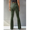 image:imageFloerns Womens Velvet Elastic Waist Flare Leg Palazzo Long Pants TrousersDark Green