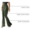 image:imageFloerns Womens Velvet Elastic Waist Flare Leg Palazzo Long Pants TrousersDark Green