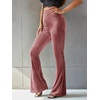 image:imageFloerns Womens Velvet Elastic Waist Flare Leg Palazzo Long Pants TrousersDusty Pink
