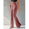 image:imageFloerns Womens Velvet Elastic Waist Flare Leg Palazzo Long Pants TrousersDusty Pink