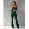 image:imageFloerns Womens Velvet Elastic Waist Flare Leg Palazzo Long Pants TrousersForest Green