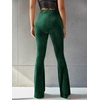 image:imageFloerns Womens Velvet Elastic Waist Flare Leg Palazzo Long Pants TrousersForest Green