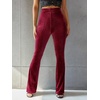 image:imageFloerns Womens Velvet Elastic Waist Flare Leg Palazzo Long Pants TrousersMaroon
