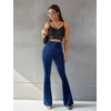 image:imageFloerns Womens Velvet Elastic Waist Flare Leg Palazzo Long Pants TrousersNavy Blue