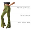 image:imageFloerns Womens Velvet Elastic Waist Flare Leg Palazzo Long Pants TrousersOlive Green