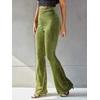 image:imageFloerns Womens Velvet Elastic Waist Flare Leg Palazzo Long Pants TrousersOlive Green