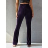 image:imageFloerns Womens Velvet Elastic Waist Flare Leg Palazzo Long Pants TrousersPurple