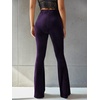 image:imageFloerns Womens Velvet Elastic Waist Flare Leg Palazzo Long Pants TrousersPurple