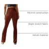 image:imageFloerns Womens Velvet Elastic Waist Flare Leg Palazzo Long Pants TrousersRust Brown