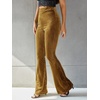 image:imageFloerns Womens Velvet Elastic Waist Flare Leg Palazzo Long Pants TrousersYellow