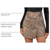 image:imageFloerns Womens Vintage Leather Skirts Zip Up High Waist Asymmetrical Hem Mini SkirtsBrown