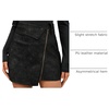 image:imageFloerns Womens Vintage Leather Skirts Zip Up High Waist Asymmetrical Hem Mini SkirtsDark Grey