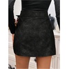 image:imageFloerns Womens Vintage Leather Skirts Zip Up High Waist Asymmetrical Hem Mini SkirtsDark Grey