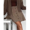 image:imageFloerns Womens Vintage Plaid Short Skirts Button Front High Waisted Fall Outfit Skater SkirtBrown