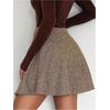 image:imageFloerns Womens Vintage Plaid Short Skirts Button Front High Waisted Fall Outfit Skater SkirtBrown