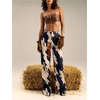 image:imageFloerns Womens Western Cow Print Wide Leg Denim Pants Casual Y2k TrousersWhite Multi