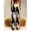 image:imageFloerns Womens Western Cow Print Wide Leg Denim Pants Casual Y2k TrousersWhite Multi