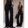 image:imageFloerns Womens Western Fringe Pants Low Rise Cowgirls Festival Concert Flared TrousersBlack