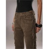 image:imageFloerns Womens Western Fringe Pants Low Rise Cowgirls Festival Concert Flared TrousersBrown