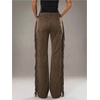 image:imageFloerns Womens Western Fringe Pants Low Rise Cowgirls Festival Concert Flared TrousersBrown