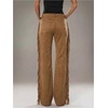 image:imageFloerns Womens Western Fringe Pants Low Rise Cowgirls Festival Concert Flared TrousersKhaki
