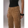 image:imageFloerns Womens Western Fringe Pants Low Rise Cowgirls Festival Concert Flared TrousersKhaki