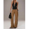 image:imageFloerns Womens Western Fringe Pants Low Rise Cowgirls Festival Concert Flared TrousersKhaki