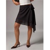 image:imageFloerns Womens Wrap Asymmetrical Tiered Chiffon Tie Side Flowy SkirtBlack