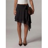 image:imageFloerns Womens Wrap Asymmetrical Tiered Chiffon Tie Side Flowy SkirtBlack