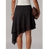 image:imageFloerns Womens Wrap Asymmetrical Tiered Chiffon Tie Side Flowy SkirtBlack