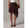 image:imageFloerns Womens Wrap Asymmetrical Tiered Chiffon Tie Side Flowy SkirtBrown